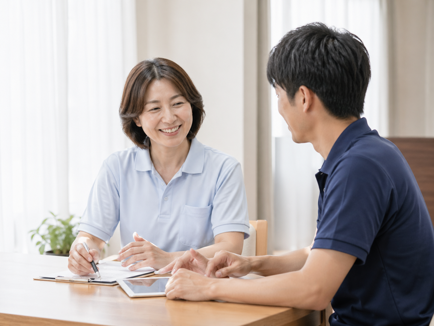 相談と計画の場面